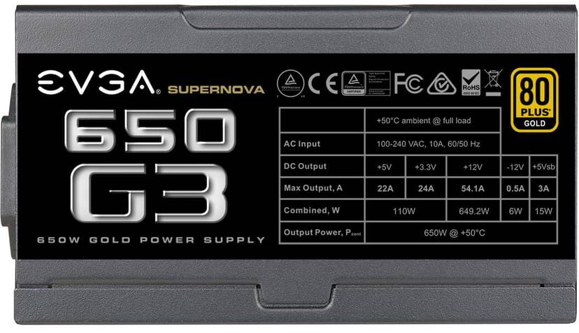 EVGA SuperNOVA 650 G3 650W 80 PLUS Gold
