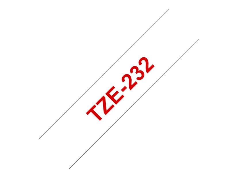 Brother Tape TZE-232 12mm Röd/Hvid