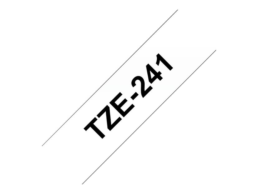 Brother Tape TZE-241 18mm Svart/Hvit