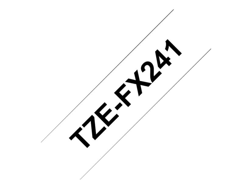 Brother Tape TZE-FX241 18mm Sort/Hvid Flexible