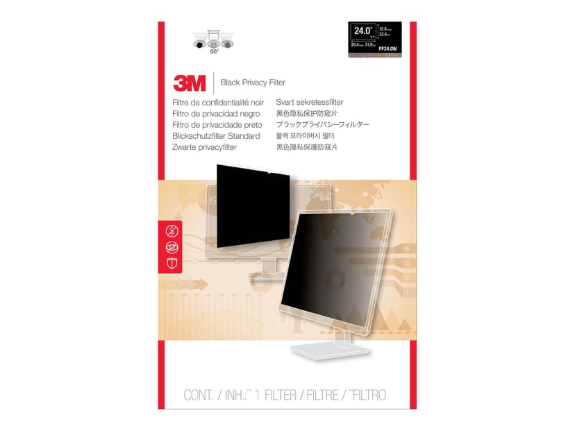 3M Privacy Filter for 24" Widescreen Monitor (16:10) 24" breed 16:10