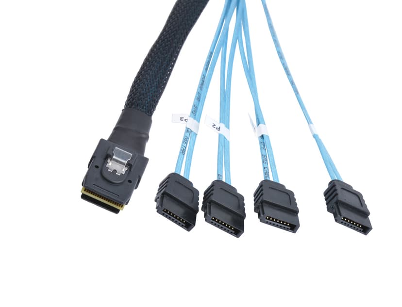 Prokord SATA/SAS-kabel 0.5m 36-pins 4i Mini MultiLane SAS (SFF-8087) Hann 7-pins seriell ATA Hunn