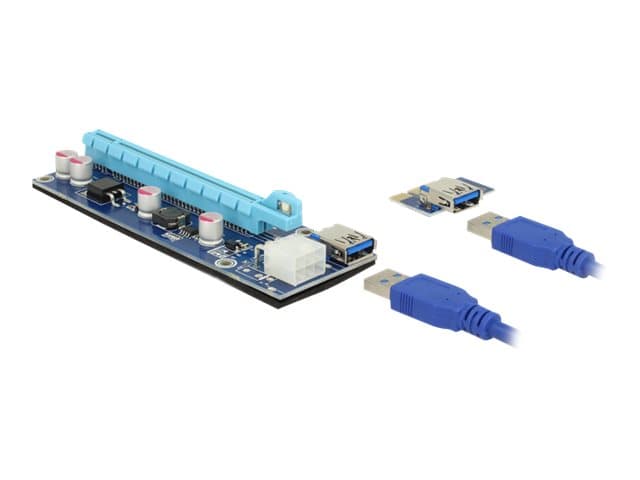 Delock Riser-kort x1 - x16 med USB-kabel för mining