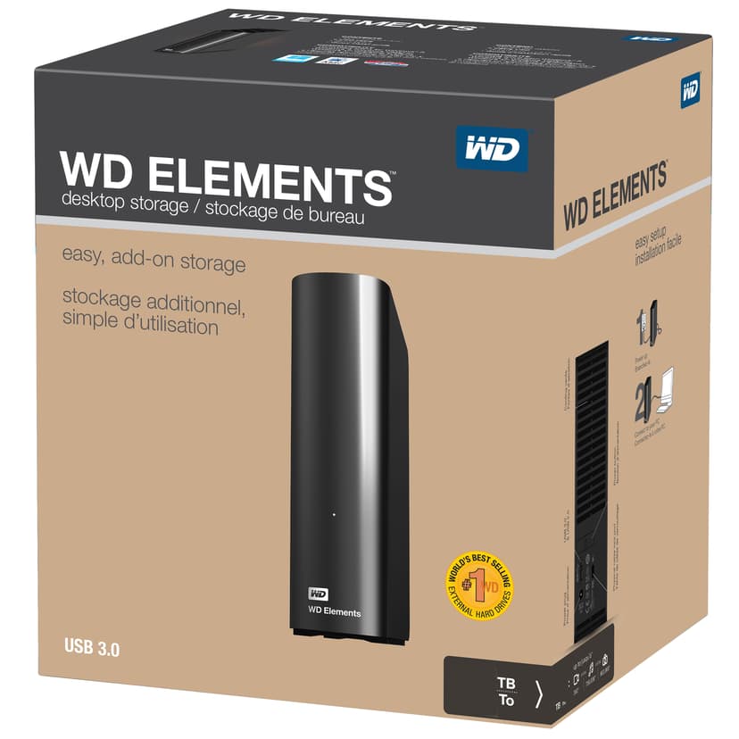 WD Elements Desktop 8TB Svart