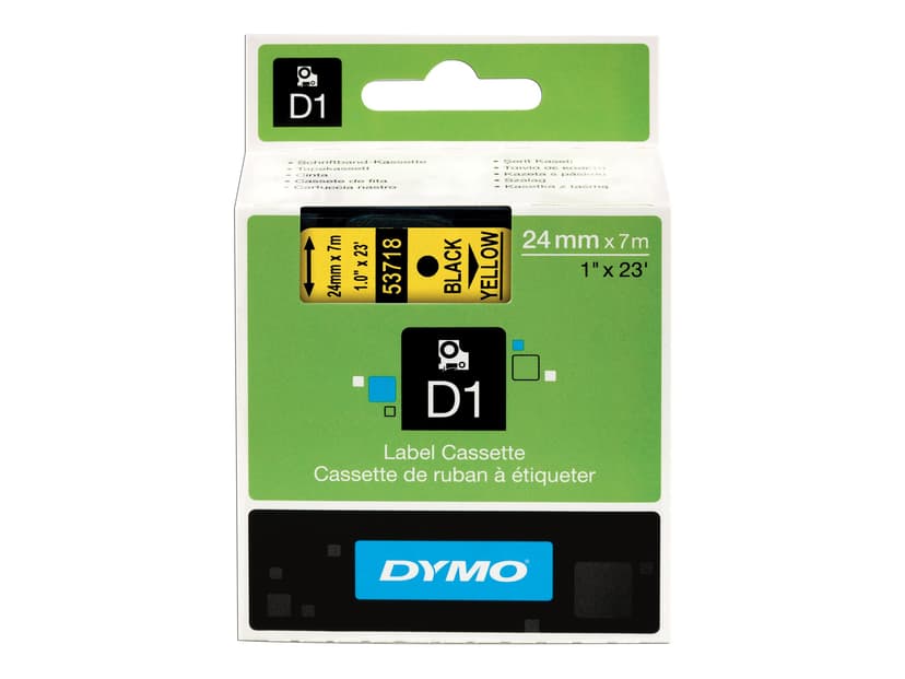 Dymo Tape D1 24mm Svart/Gul
