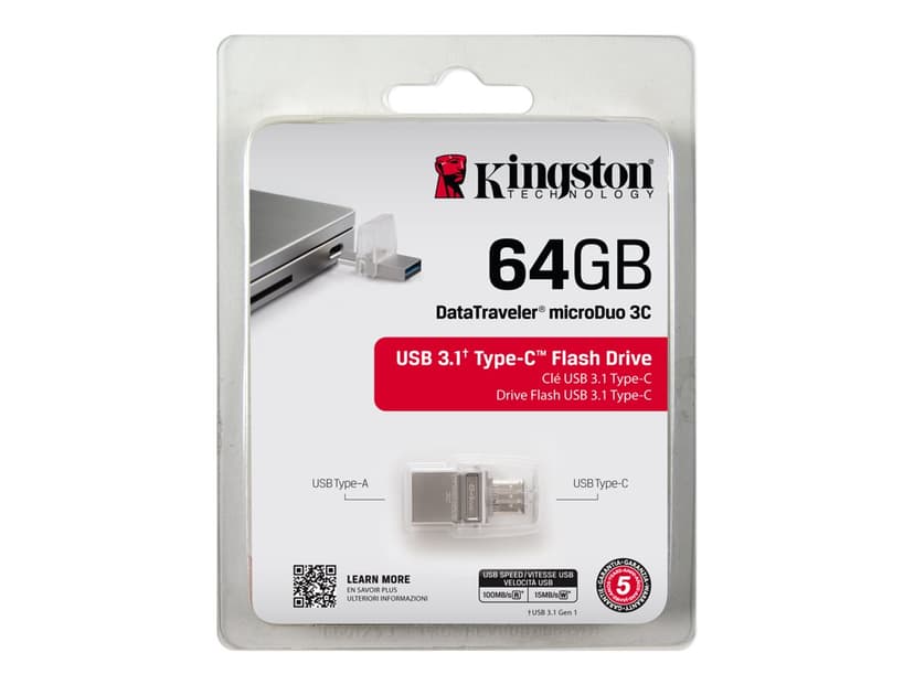 Kingston DataTraveler microDuo 3C 64GB USB 3.1 / USB-C