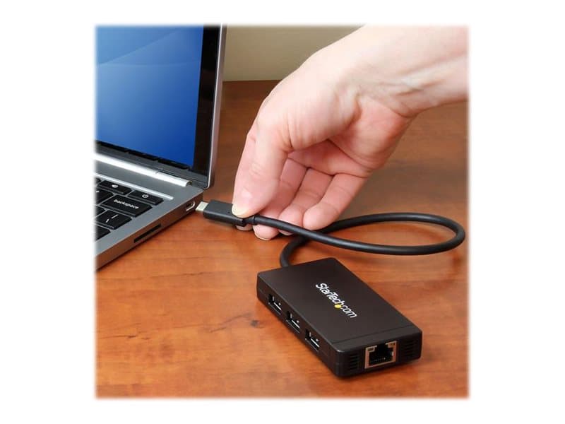 Startech 3 Port USB 3.0 Hub with USB-C and GbE USB Hubb