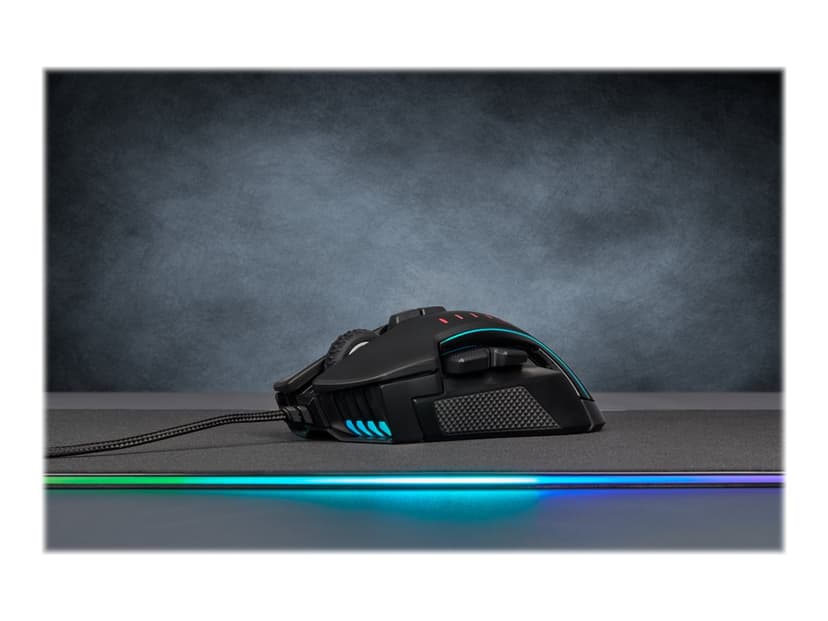 Corsair Gaming Glaive Pro RGB Black 18,000dpi Mus Kabelansluten Svart