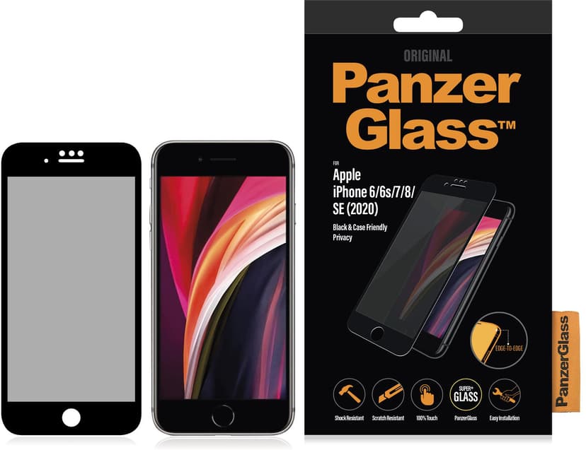 Panzerglass Black & Case Friendly Privacy iPhone 6/6s, iPhone 7, iPhone 8, iPhone SE (2020)