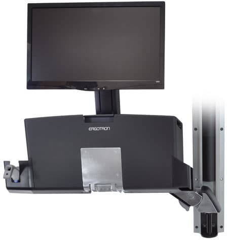 Ergotron StyleView Sit-Stand Combo System with Worksurface and Medium Silver CPU Holder