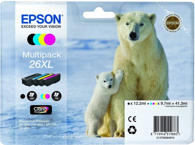Epson Blæk Multipak 4-ColorS 26XL Claria Premium