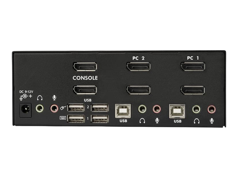 Startech 2 Port Dual DisplayPort USB KVM Switch w/ Audio & USB Hub